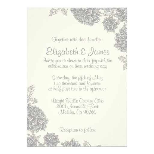 Formal Flower Wedding Invitations 5quot; X 7quot; Invitation Card 