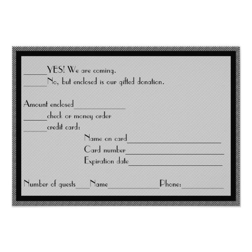 Formal Fundraiser Reply 3.5x5 Paper Invitation Card | Zazzle