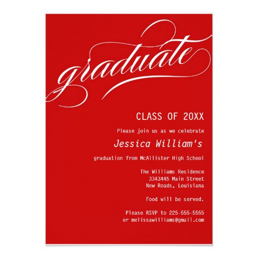 Formal Graduation Party Personalized Invitation