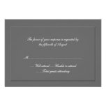 Formal Gray Wedding Response Card Announcement