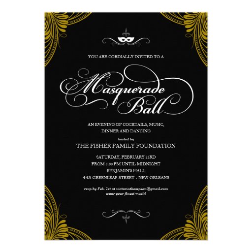 Formal Masquerade Ball Invitations