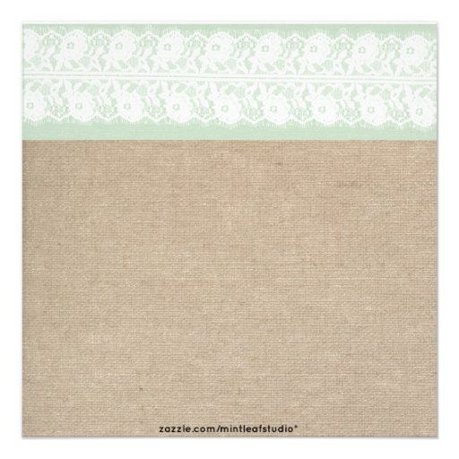 Formal Mint Burlap Lace Girls Night Out Invitation