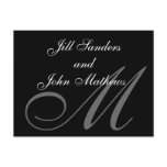 Formal Monogram M Save the Date Announcement Postcard