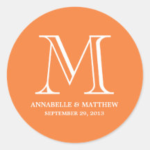Formal Monogram Wedding Favor Label Sticker