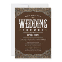 Formal Paisley Wedding Shower Invitations