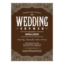 Formal Paisley Wedding Shower Invitations