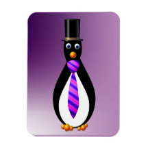 Formal Penguins: Purple Vinyl Magnet