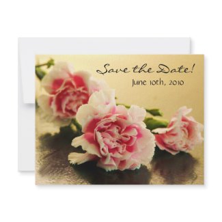 Formal Pink Carnations Save the Date Invitation invitation