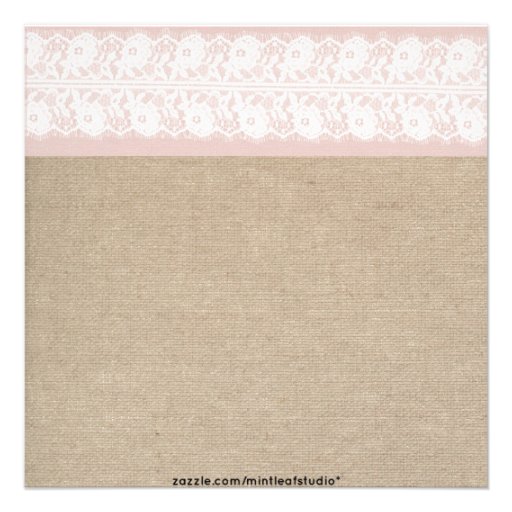 Formal Pink Lace Burlap Baby Shower Invitation