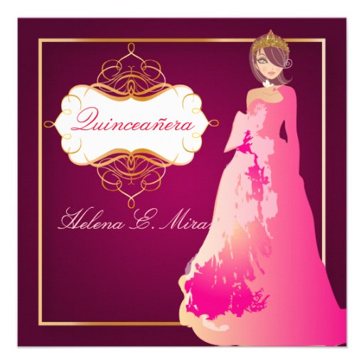 Formal Quinceañera/Quince años princess Personalized Invitation