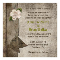 Formal Ribbon & Flower Wedding Invitation invitations