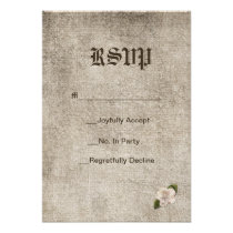 Formal Ribbon & Flower Wedding RSVP invitations
