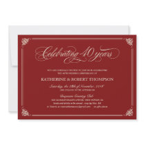 Formal Ruby 40th Anniversary Invitations