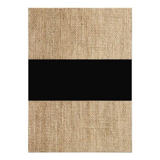 Formal Rustic Burlap Black Wedding Invitations