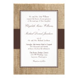 Formal Rustic Burlap Brown Wedding Invitations