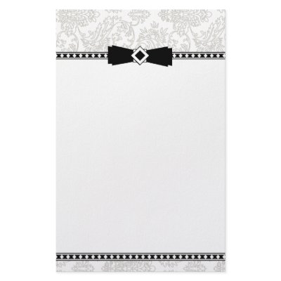 Formal Silver & Black stationery