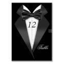 Formal Tuxedo Black Table Number Seating Place Table Cards