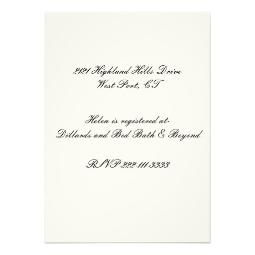 Formal Wedding Shower Invitation