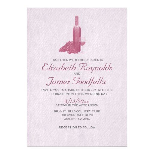 Formal Wine Bottle Wedding Invitations (front side)