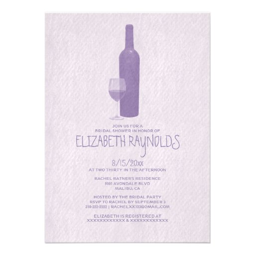Formal Wine Bottles Bridal Shower Invitations (front side)