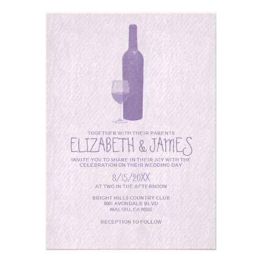 Formal Wine Bottles Wedding Invitations