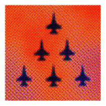 Formation of F16s in Orange. Pop Art posters by artberry Formation of F16s in Orange. Pop Art posters