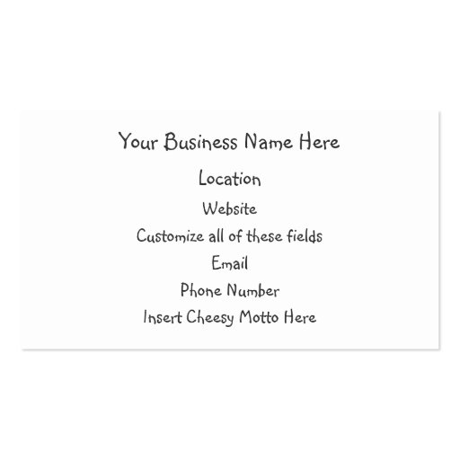 Formations in Red Rock Business Card Template (back side)