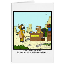 Former Employers: Cow cartoon Greeting Cards