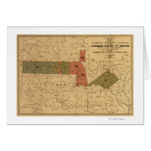 Former Limits of Cherokee "Nation of" Indians Card
