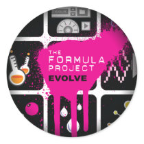 Formula Project Fade to Black Round Stickers