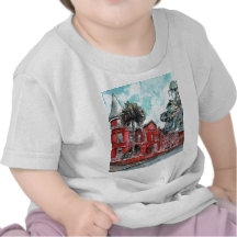 Forsyth Mansion Savannah Georgia art painting Tees