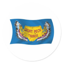 Fort Peck Assiniboine Flag Sticker by LivingFlags2 Fort Peck Assiniboine Flag Sticker
