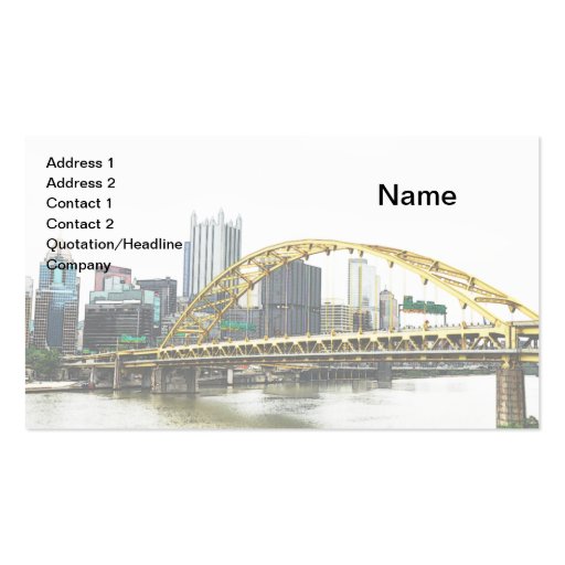 Fort Pitt Bridge in Pittsburgh, Pennsylvania Business Card Template