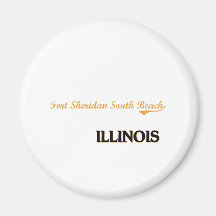 Fort Sheridan South Beach Illinois Classic Magnets