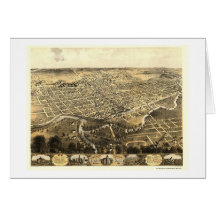 Fort Wayne, IN Panoramic Map - 1868 Card