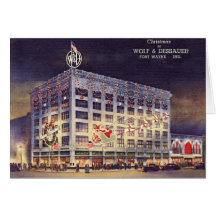 Fort Wayne Indiana Department Store at Christmas Card