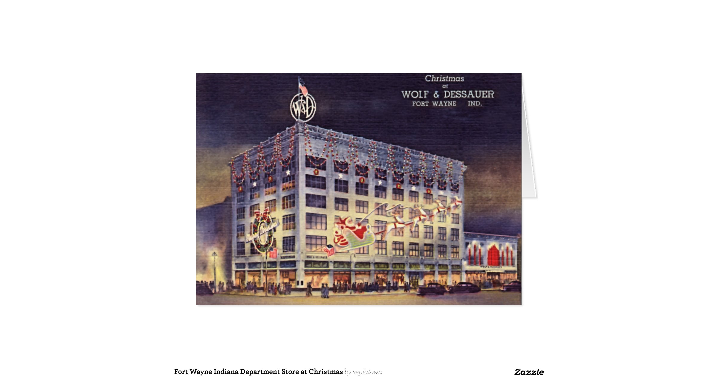 fort_wayne_indiana_department_store_at_christmas_greeting_card