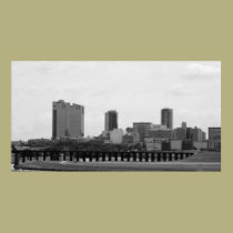 Fort Worth Skyline Black and White posters