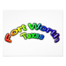Fort Worth Texas - Popular Rainbow Design Invitation