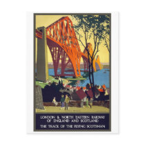 Forth Bridge - Vintage Travel Poster Art Postcard