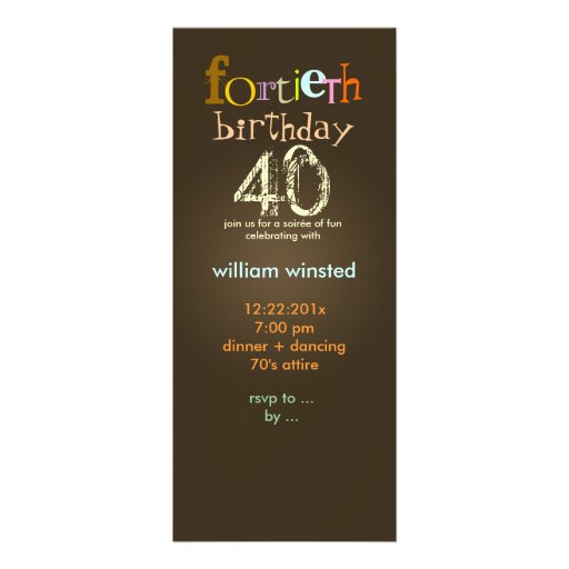 Fortieth Birthday Party Invitations