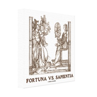 Fortuna vs Sapientia (16th Century Wood Engraving) Gallery Wrapped Canvas