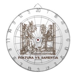 Fortuna vs Sapientia (16th Century Wood Engraving) Dartboard With Darts