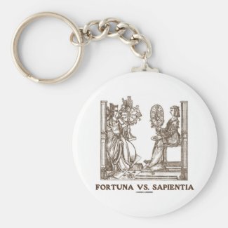 Fortuna vs Sapientia (16th Century Wood Engraving) Key Chains