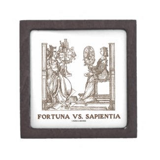 Fortuna vs Sapientia (16th Century Wood Engraving) Premium Jewelry Box