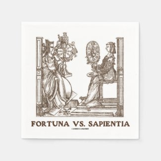 Fortuna vs Sapientia (16th Century Wood Engraving) Disposable Napkins