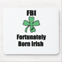 FORTUNATELY BORN IRISH LUCKY CLOVER MOUSE PAD mousepads