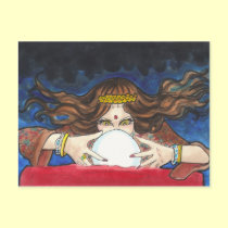 Fortune Teller fantasy circus art postcard print postcards