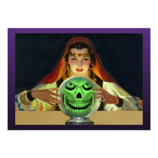 Fortune Teller Halloween Party Invitations