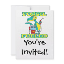 FOSSIL FUELED funny dinosaur cartoon Personalized Announcement